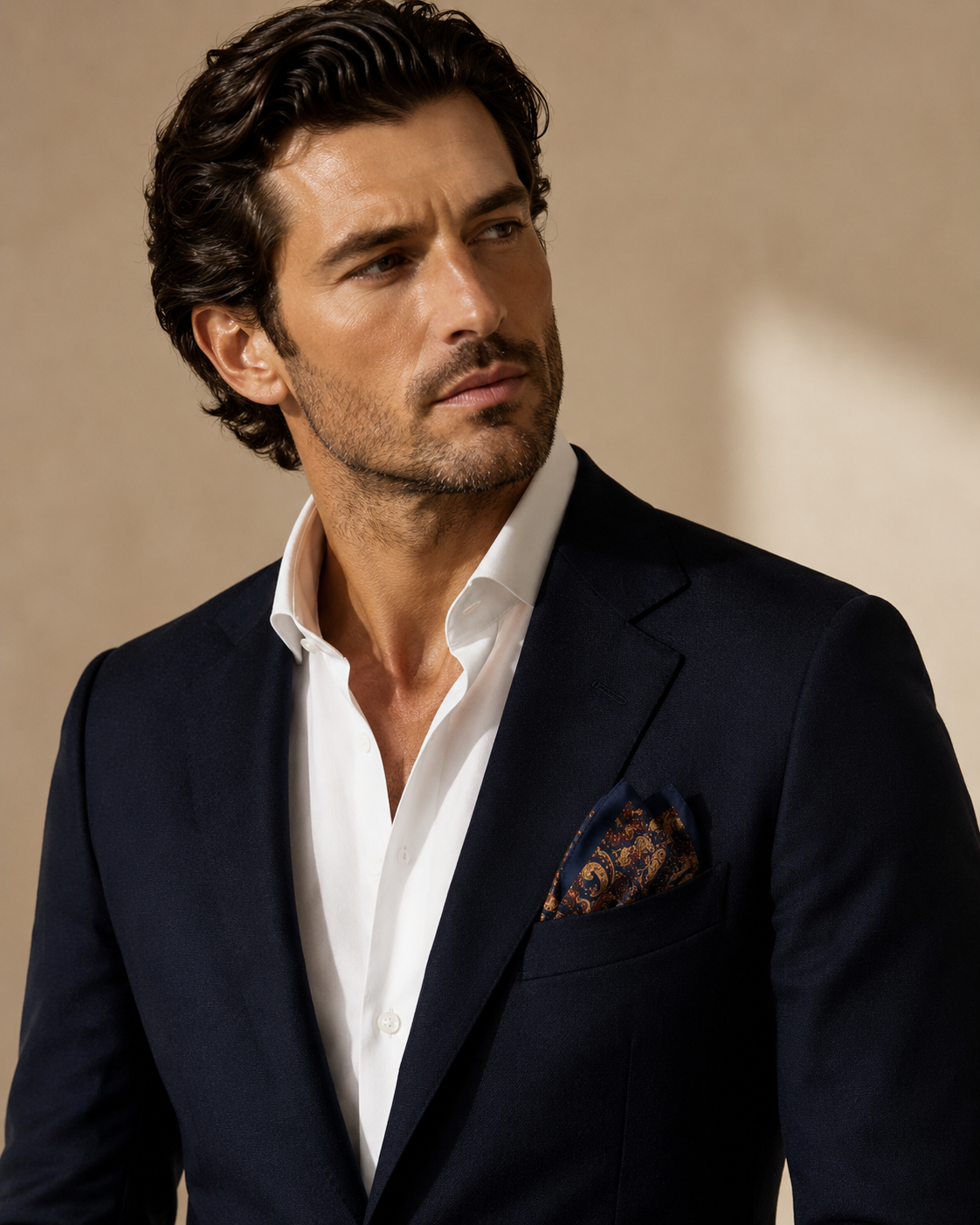 Cocoa Paisley Pocket Square for Men