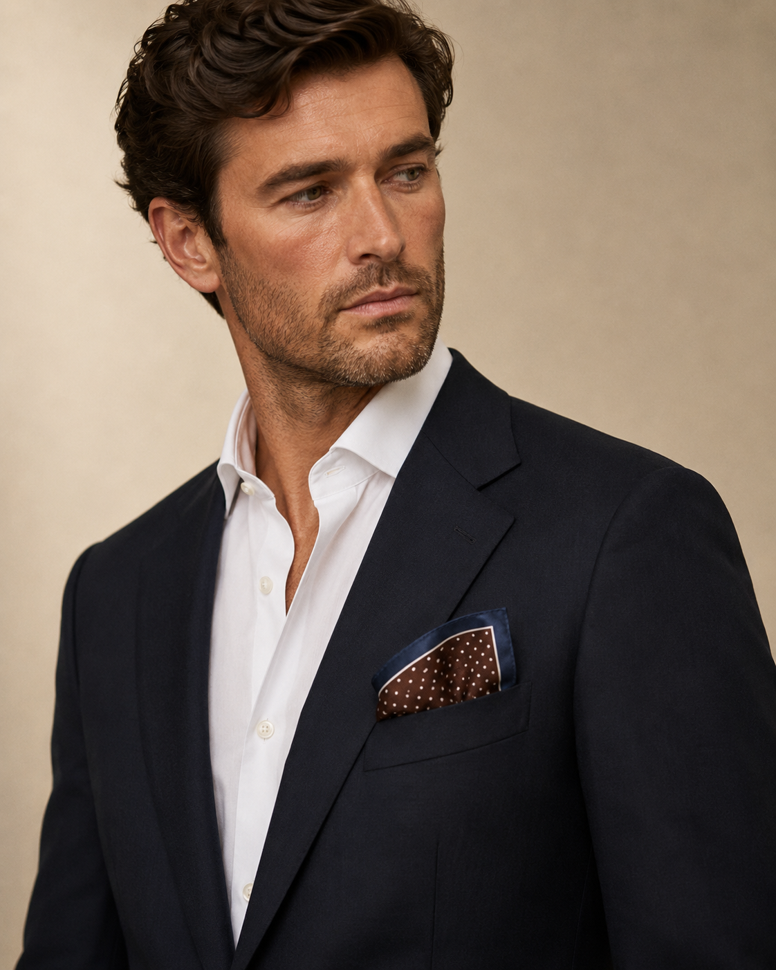 Espresso Dot Pocket Square for Men