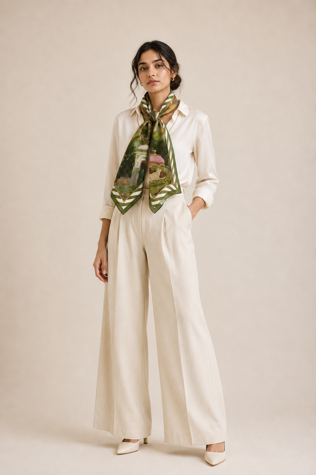 Paradise Toile Silk Scarf