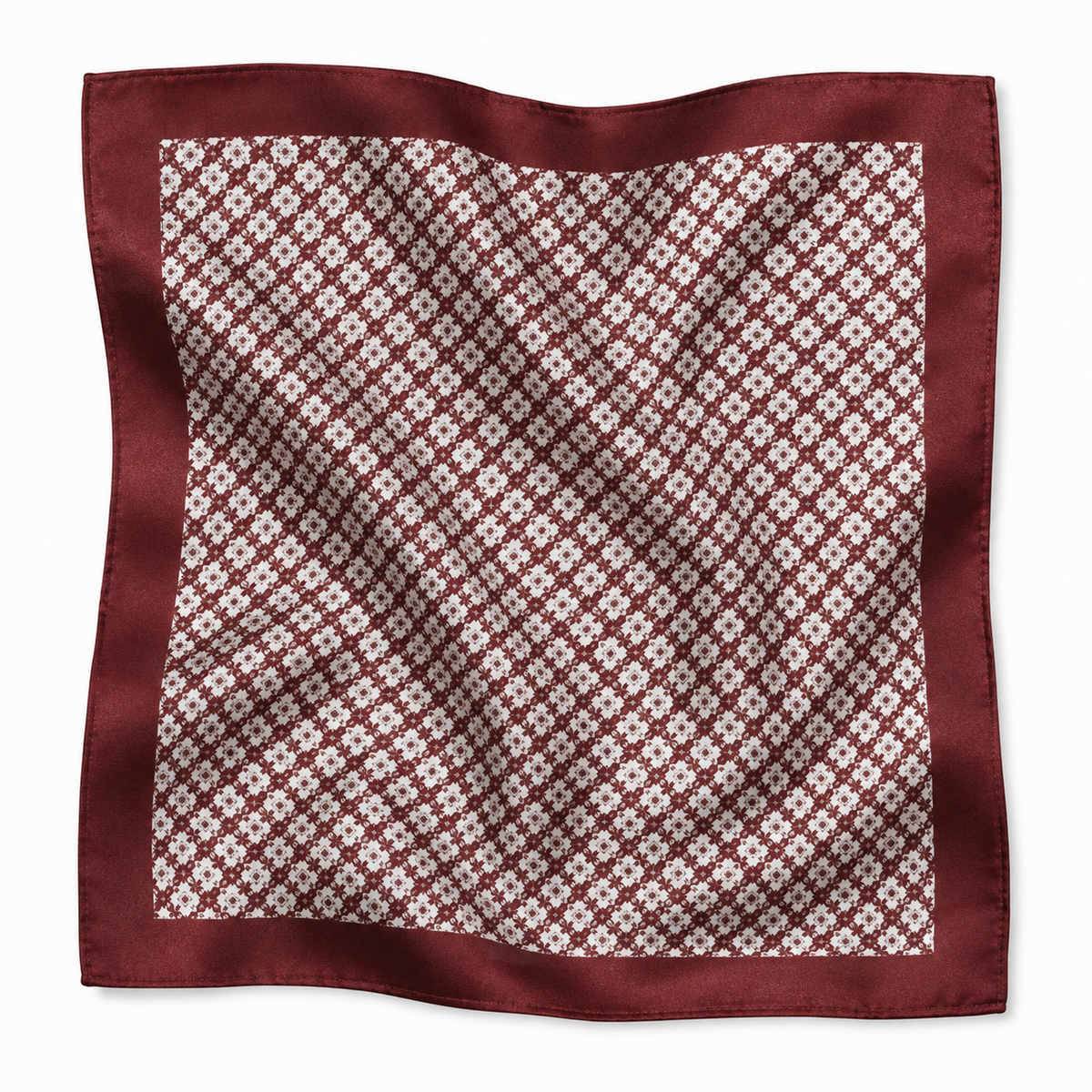 Burgundy Foulard Pocket Square for Men