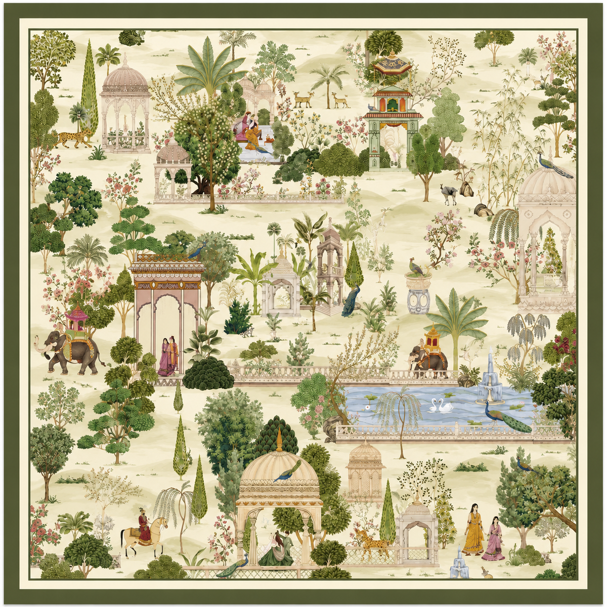 Paradise Toile Silk Scarf