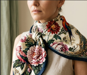 Rose & Parrot Scarf