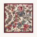 Autumn Chintz classic men's silk scarf — hand-painted chintz on cream with a burgundy border, flat catalogue