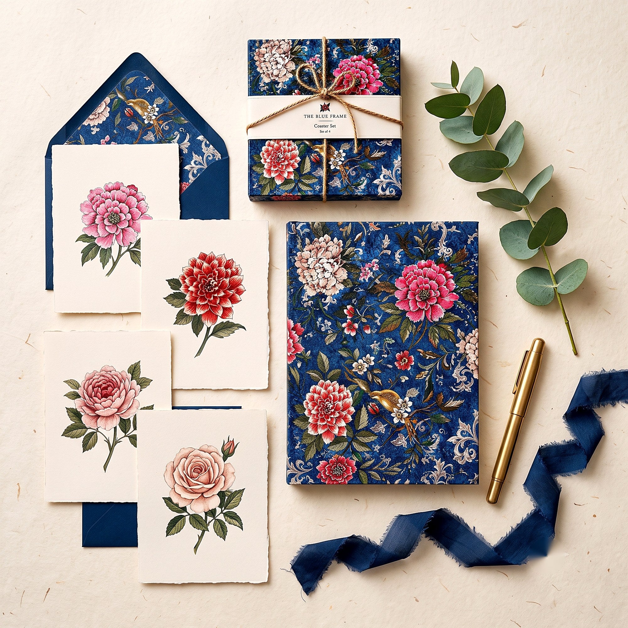 Blue Peony Stationery Set — catalogue
