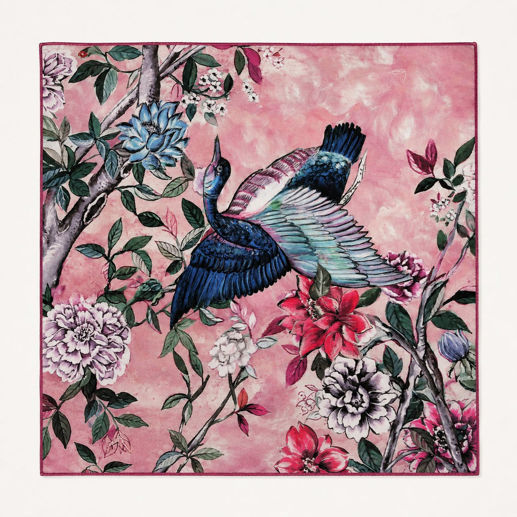 Bluebird Blossom Silk Scarf
