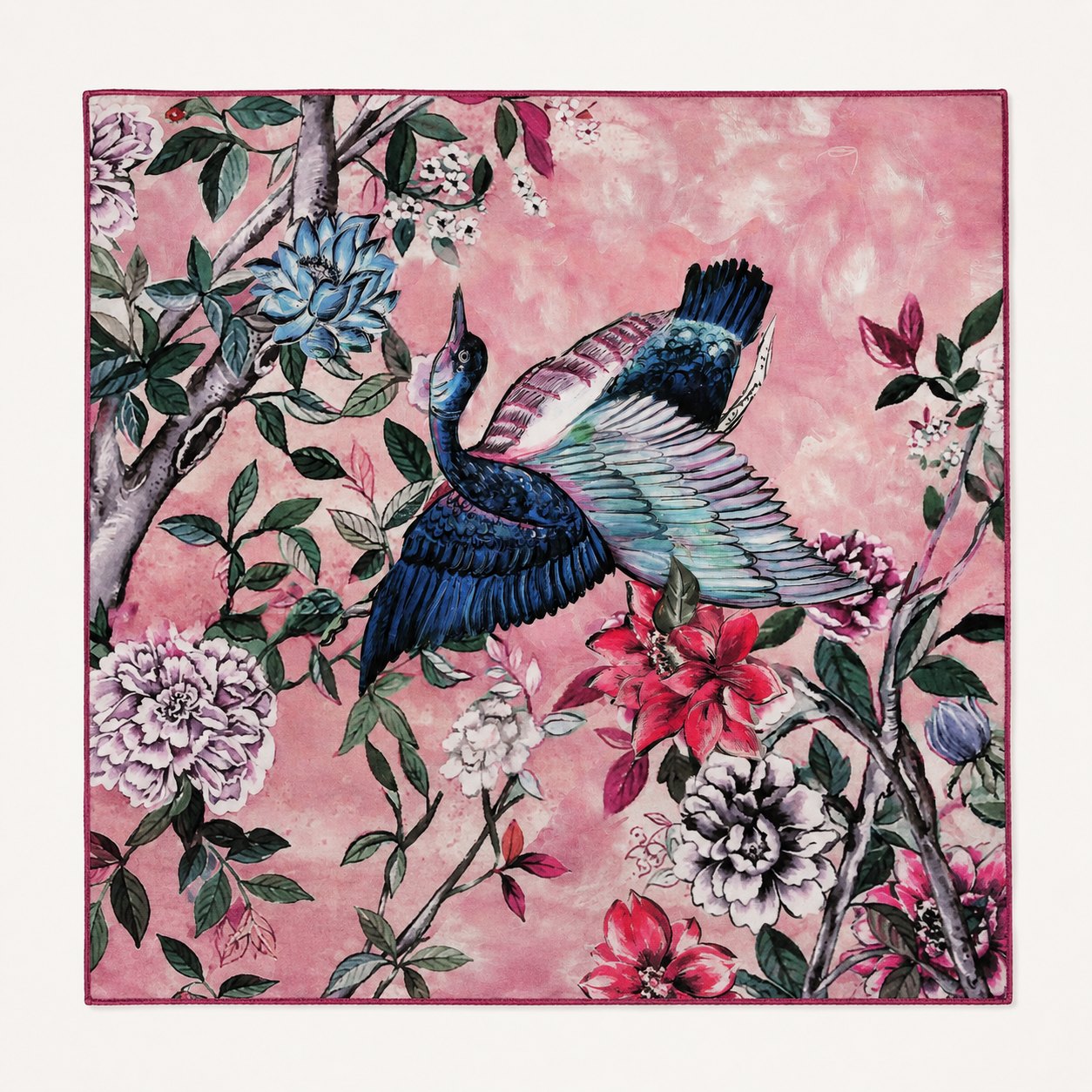 Bluebird Blossom Silk Scarf