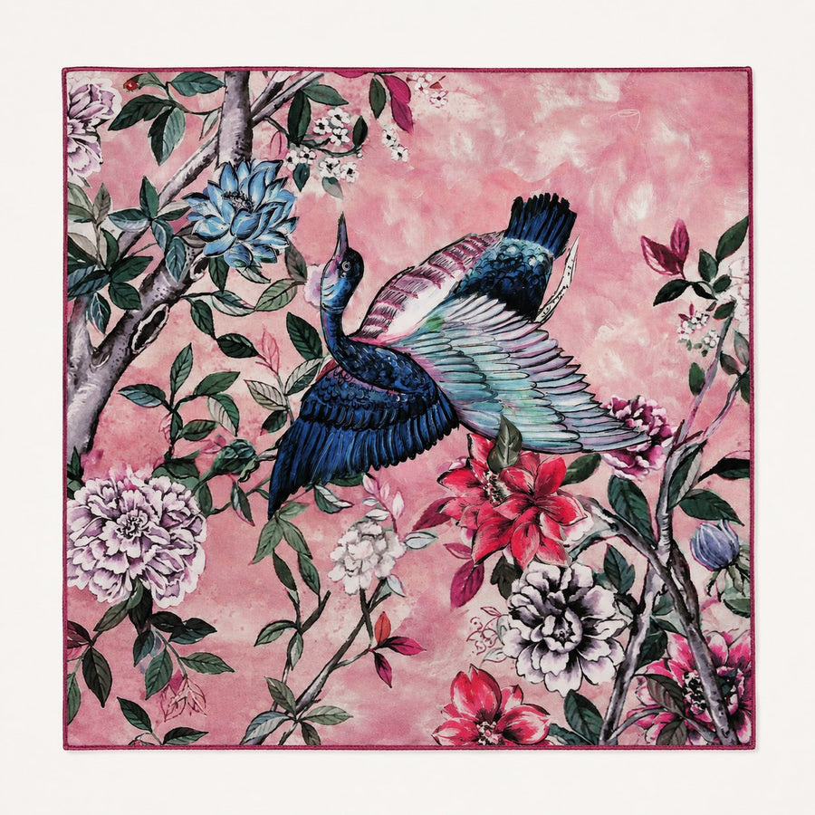 Bluebird Blossom Silk Scarf