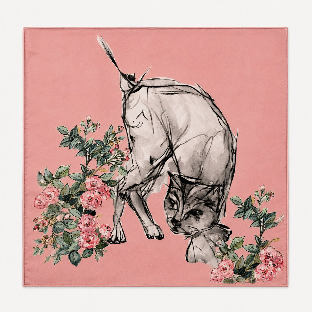 Blush Panther Silk Scarf