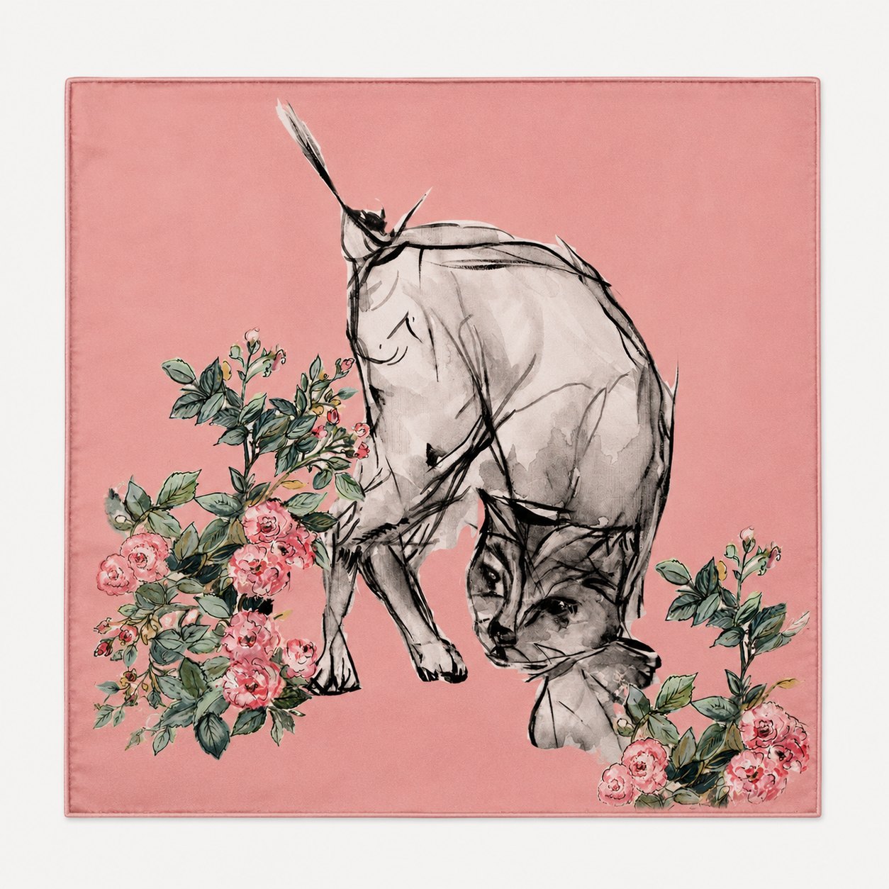 Blush Panther Silk Scarf