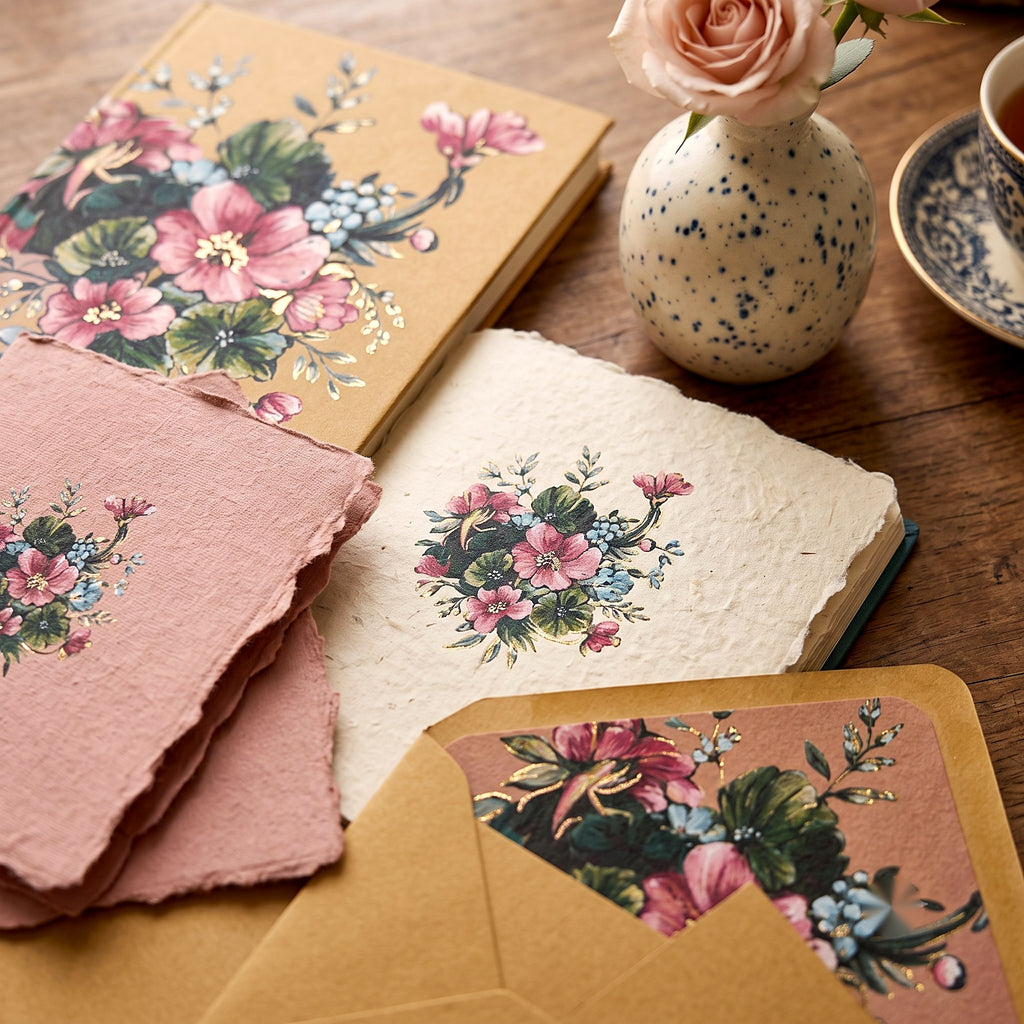 Blush Rose Stationery Set — lifestyle