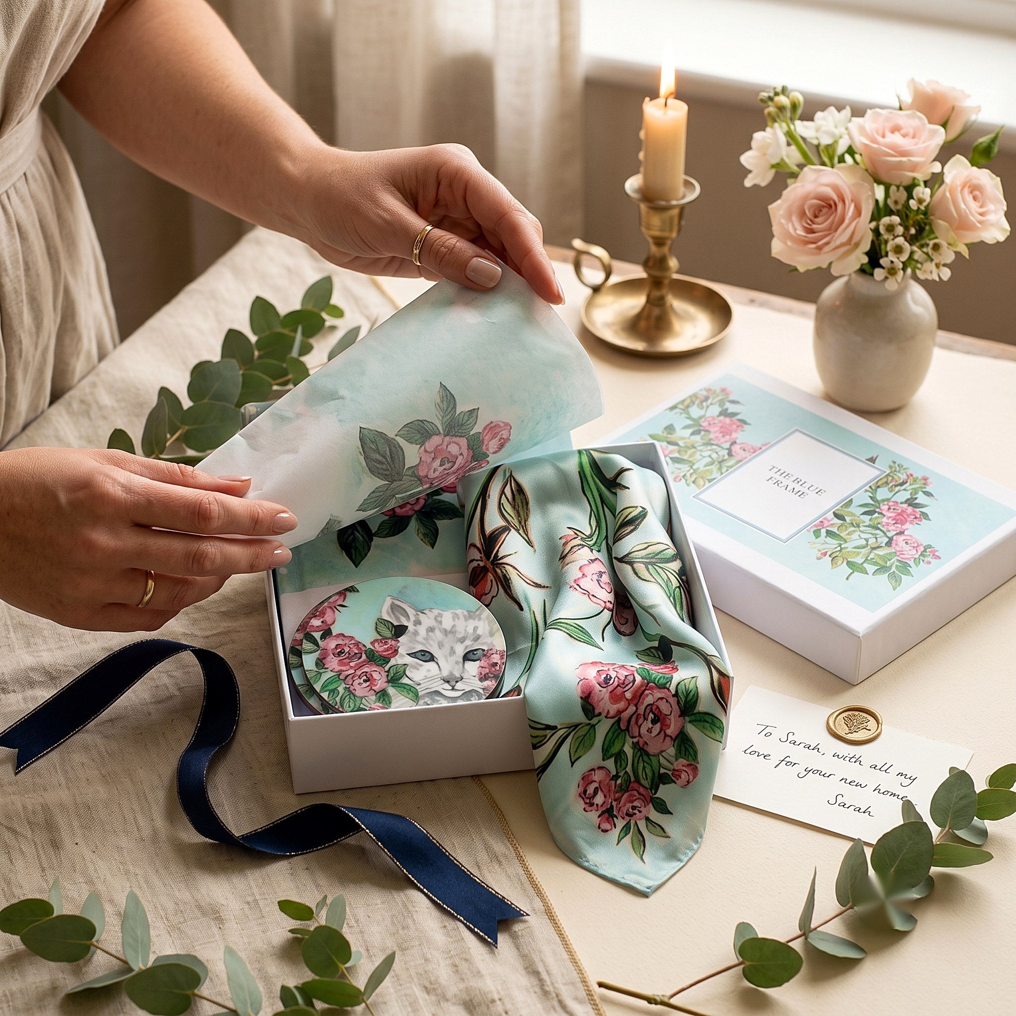 Curated Gift Box Teal Bloom — lifestyle