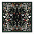 Emerald Tiger Men's Silk Scarf — flat lay of the hand-painted silk print