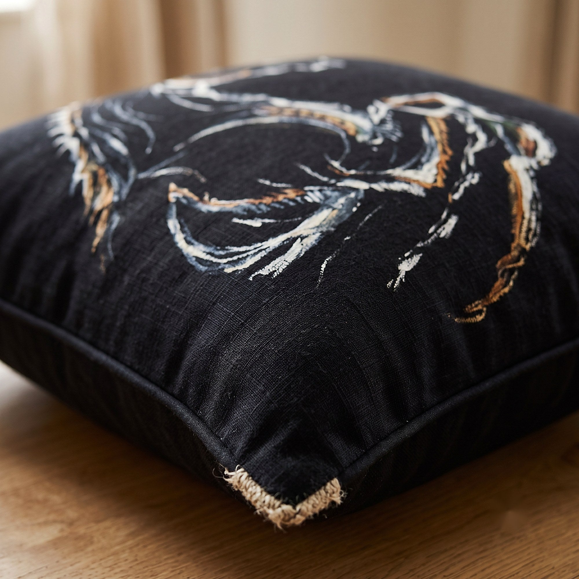 Equine Watercolour Cushion — detail
