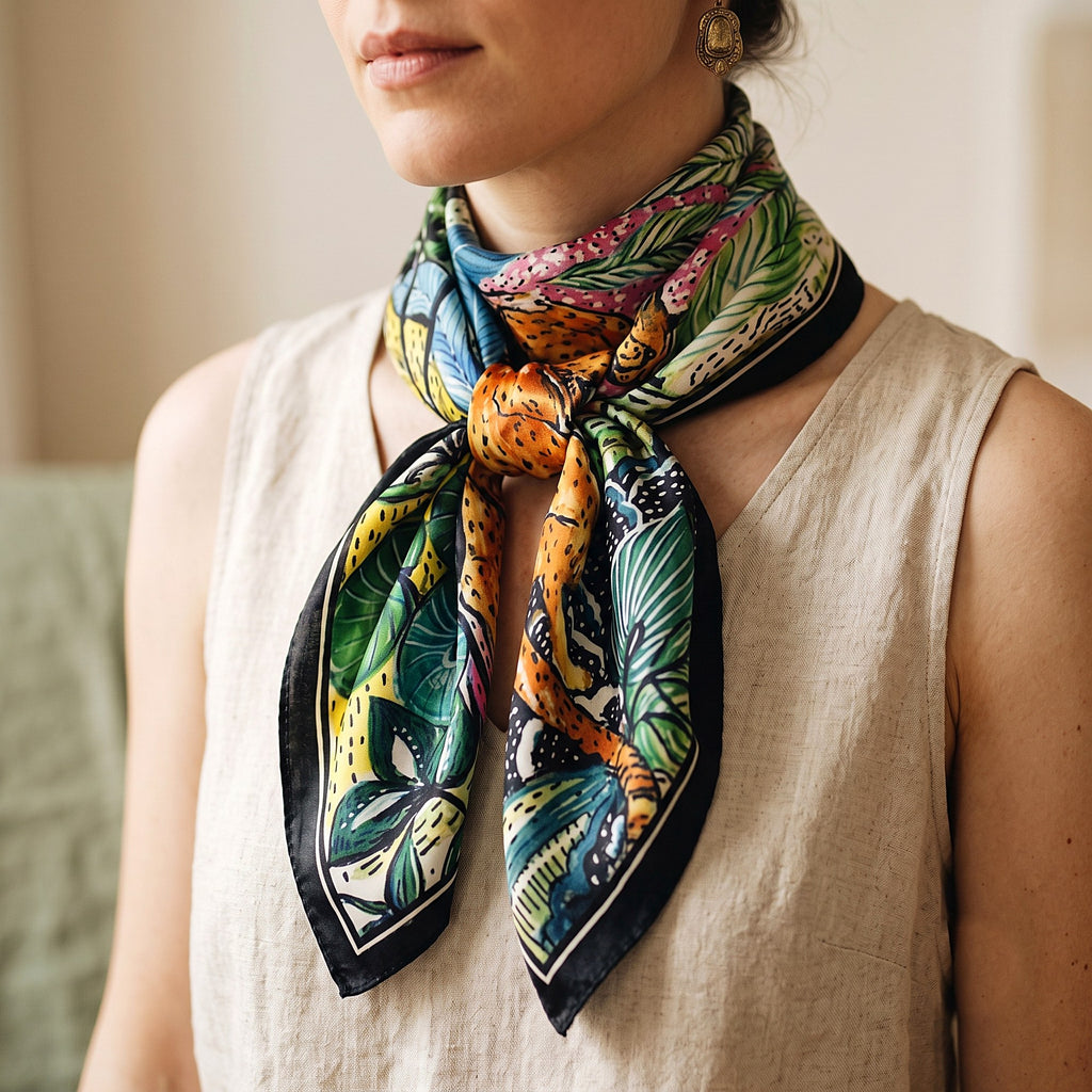 Jungle Leopard Silk Scarf — lifestyle