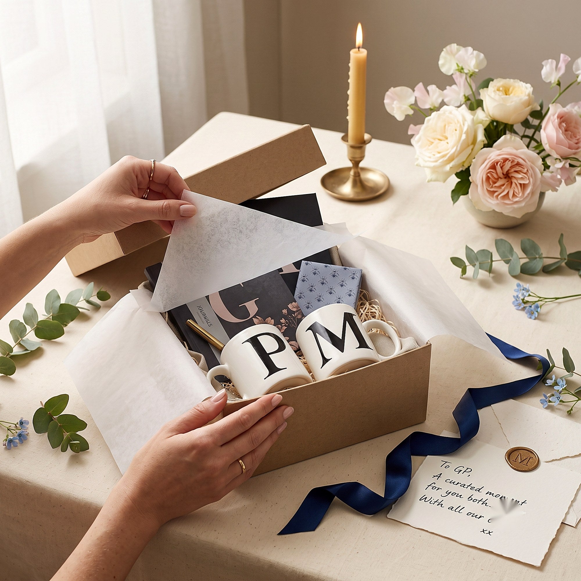 Monogram Mug Gift Box — lifestyle