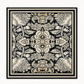 Noir Damask Men's Silk Scarf — flat lay of the hand-painted silk print