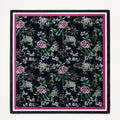 Scarab Bloom Men's Silk Scarf — flat lay of the hand-painted silk print